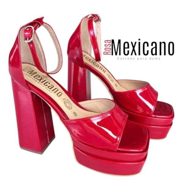 Zapatillas rojas de Charol Rojo con Tacón de 13 cm y Pulsera – Glamour y Estabilidad | De lujo - Image 2