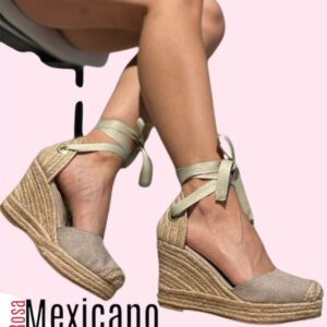 Alpargatas 8 cm con Cuña Beige con Yute Elegancia Natural | Sandalias con Cinta | nuevo modelo