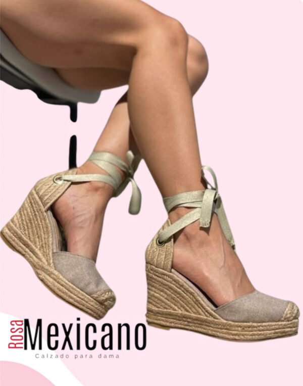 Alpargatas 8 cm con Cuña Beige con Yute Elegancia Natural | Sandalias con Cinta | nuevo modelo