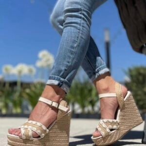 Plataformas Beige de Yute Natural  | 8 cm de altura | El Toque Boho-Chic que Enamora | Calidad PREMIUM