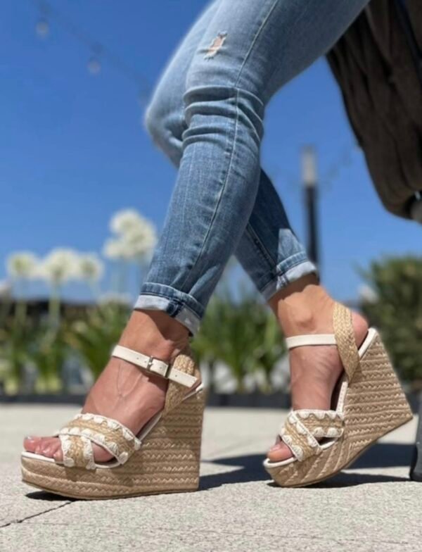 Plataformas Beige de Yute Natural  | 8 cm de altura | El Toque Boho-Chic que Enamora | Calidad PREMIUM