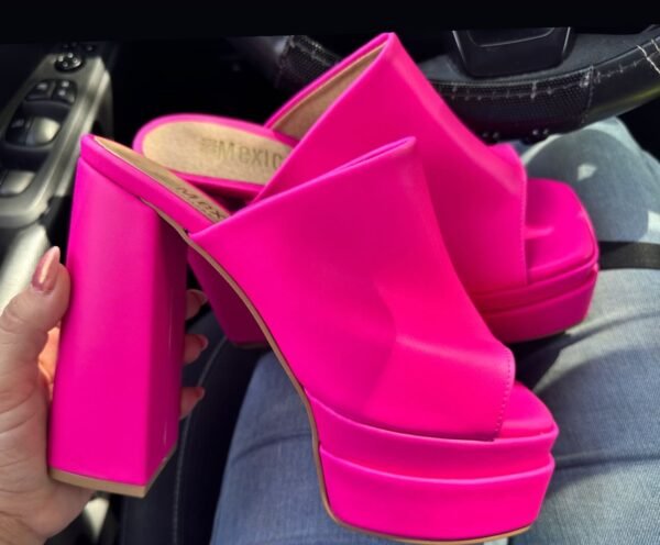 Plataforma Rosa Neón Glam espectacular💕  | Tacón Alto de  Impacto para Mujer Moderna - Image 3