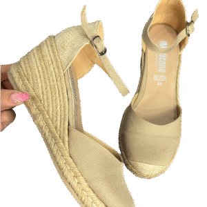 Alpargatas beige de Rosa Mexicano con cuña alta de yute trenzado | 10 cm de altura CALIDAD
